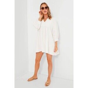 NWT Pomander Place TUCKERNUCK XS White Gauze Millie Dress Preppy Boho Coastal